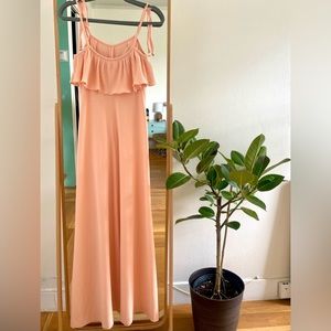 Vintage coral 70s maxi dress.